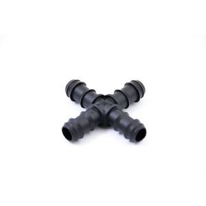 Cross connector for PE pipe (ID 13mm)