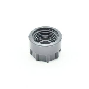 Hard PVC end cap with O-ring. 1" female thread
