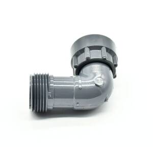 Hard PVC telescopic screw connection, angle, 1" male...