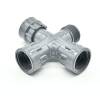 Hard PVC telescopic screw connection cross piece 1" male thread x 3 x 1" female thread PN10