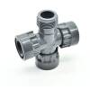 Hard PVC telescopic screw connection cross piece 1" male thread x 3 x 1" female thread PN10