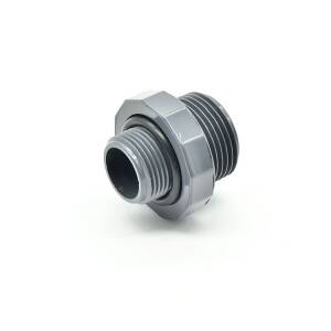 Hard PVC double nipple reduced 1" male thread x...