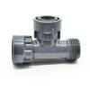Hard PVC telescopic screw connection distributor for 1 solenoid valve T-piece 1" male thread x 2 x 1" female thread PN10