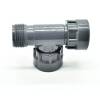Hard PVC telescopic screw connection distributor for 1 solenoid valve T-piece 1" male thread x 2 x 1" female thread PN10
