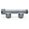 Raccord télescopique en PVC rigide, distributeur pour 2 électrovannes, pièce en T 1" AG x 3 x 1" IG PN10