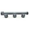 Raccord télescopique en PVC rigide Distributeur pour 3 électrovannes Té 1" AG x 4 x 1" IG PN10