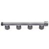 Raccord télescopique en PVC rigide pour 4 électrovannes Té pour 4 vannes 1" AG x 5 x 1" IG. PN10