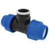 T-Stück 63 mm x 2" IG Poliext PN16 PP-Fitting Klemmverbinder, Verschraubung für PE-Rohr
