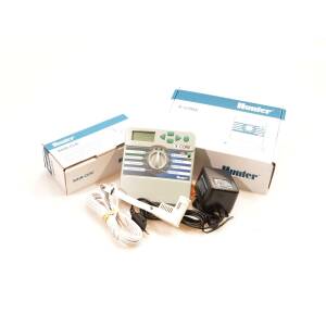 Irrigation Controller Indoor Hunter 6 Stations with Rain Sensor Plug&Rain® Eco