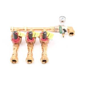 3er-Ventilverteiler mit Hunter Messing Ventil und Messing-Verbindern, 32 mm (1") Plug&Rain Premium