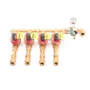 4er-Ventilverteiler mit Hunter Messing Ventil und Messing-Verbindern, 25 mm (3/4") Plug&Rain Premium