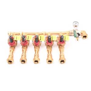 5er-Ventilverteiler mit Hunter Messing Ventil und Messing-Verbindern, 32 mm (1") Plug&Rain Premium