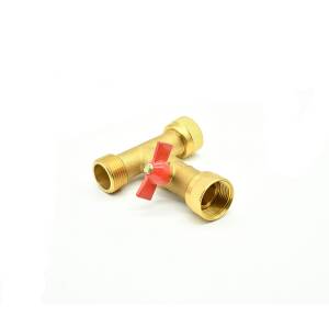 1" Messing T-Stück mit Absperrhahn