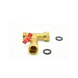 1" Messing T-Stück mit Absperrhahn