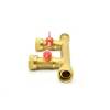 Messing Verteiler, 1" IG × 1" IG mit 2 Absperrungen