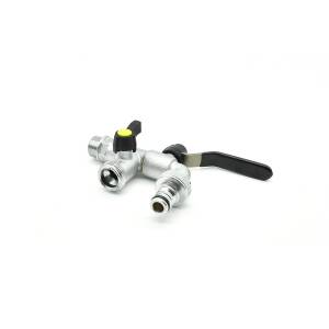 Raccord de robinet chromé, 1/2" mâle × 2 sorties