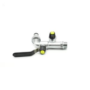 Raccord de robinet chromé, 1/2" mâle × 2 sorties