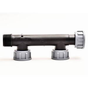 Magnetventil-Verschraubung Tavlit - Verteiler für 2 Magnetventile (3 x 1" IG, 1 x 1" AG)