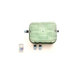 2er-Ventilbox Hunter PGV 9 V LS mit Durchflussregulierung und Druckluftanschluss, 25mm (3/4") Plug&Rain Expert