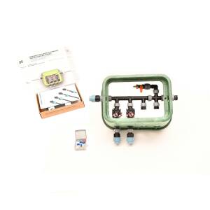 Boîte a 2 valves Hunter PGV 9 V LS avec régulation du débit et raccord pour air comprimé, 25mm (3/4") Plug&Rain Expert