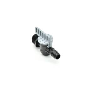 Absperrhahn 16mm Steckverbinder x 3/4" AG grau Tavlit