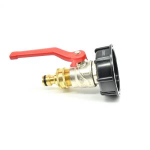 Brass ball valve, incl. quick coupling for IBC containers
