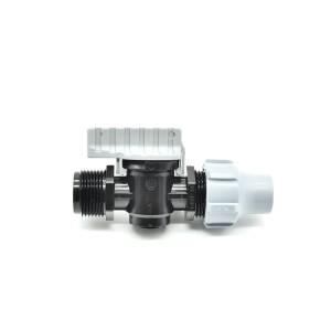 Ball valve 16x 3/4" AG, gray Tavlit - Drip pipe...