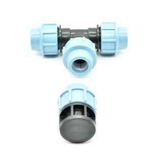 Abzweigset 1" Dauerdruckleitung (T-Stück + Endstück 32 mm)