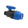 Kugelhahn 50 mm mit 1 1/2" AG Poliext PN10 PP-Fitting Klemmverbinder, Verschraubung für PE-Rohr