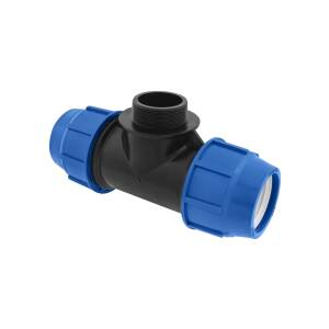 T-Stück 90 mm x 3" AG Poliext PN16 PP-Fitting...