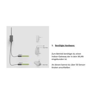 Mimizu LoRa Funk-Bodenfeuchte-Sensor - 2 Level, Temperatur im oberen Sensor
