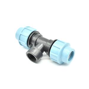 Unidelta T-Stück 25 mm × 3/4" IG × 25 mm PN 16, Klemmverbinder [25er Pack]