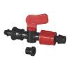 Mini ball valve for 17 mm drip hose with clamp closure and rubber seal